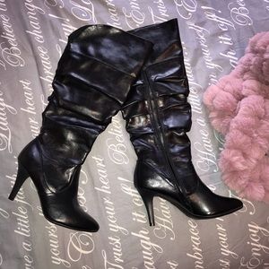 Fioni Black knee High Boots 3 Inch Heel